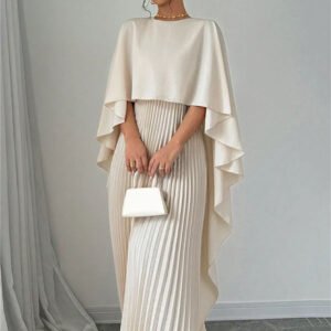 Robe ample pour femme à manches chauve-souris, style mode décontractée, robe d’été mi-longue.